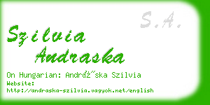 szilvia andraska business card